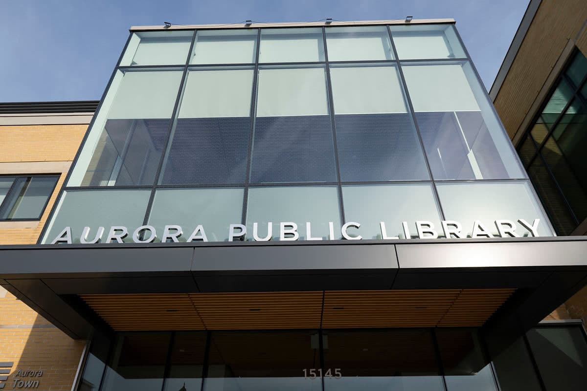 Aurora Public Library entrance