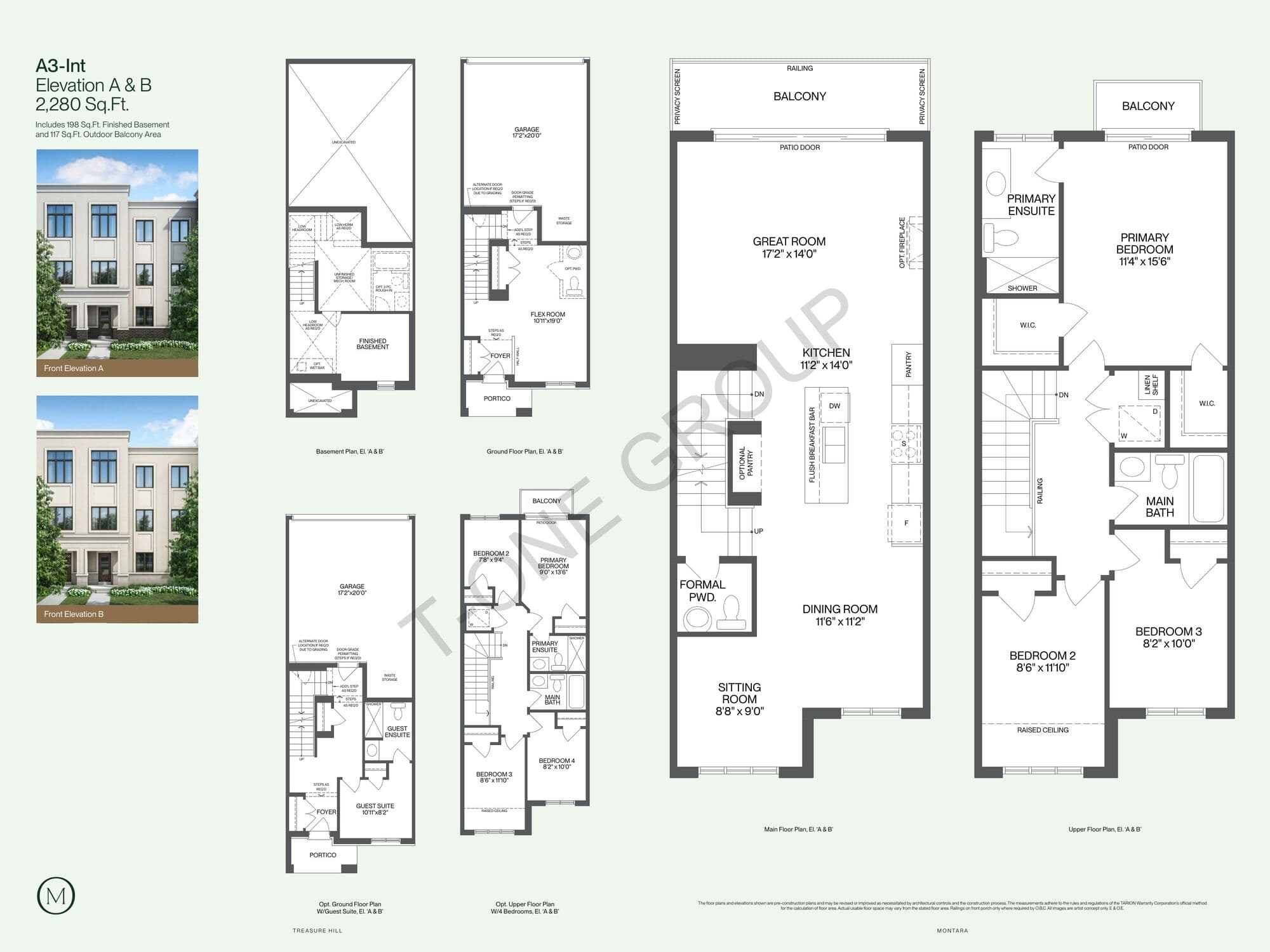 A3-Int floor plan plate — 2,280 sq. ft.